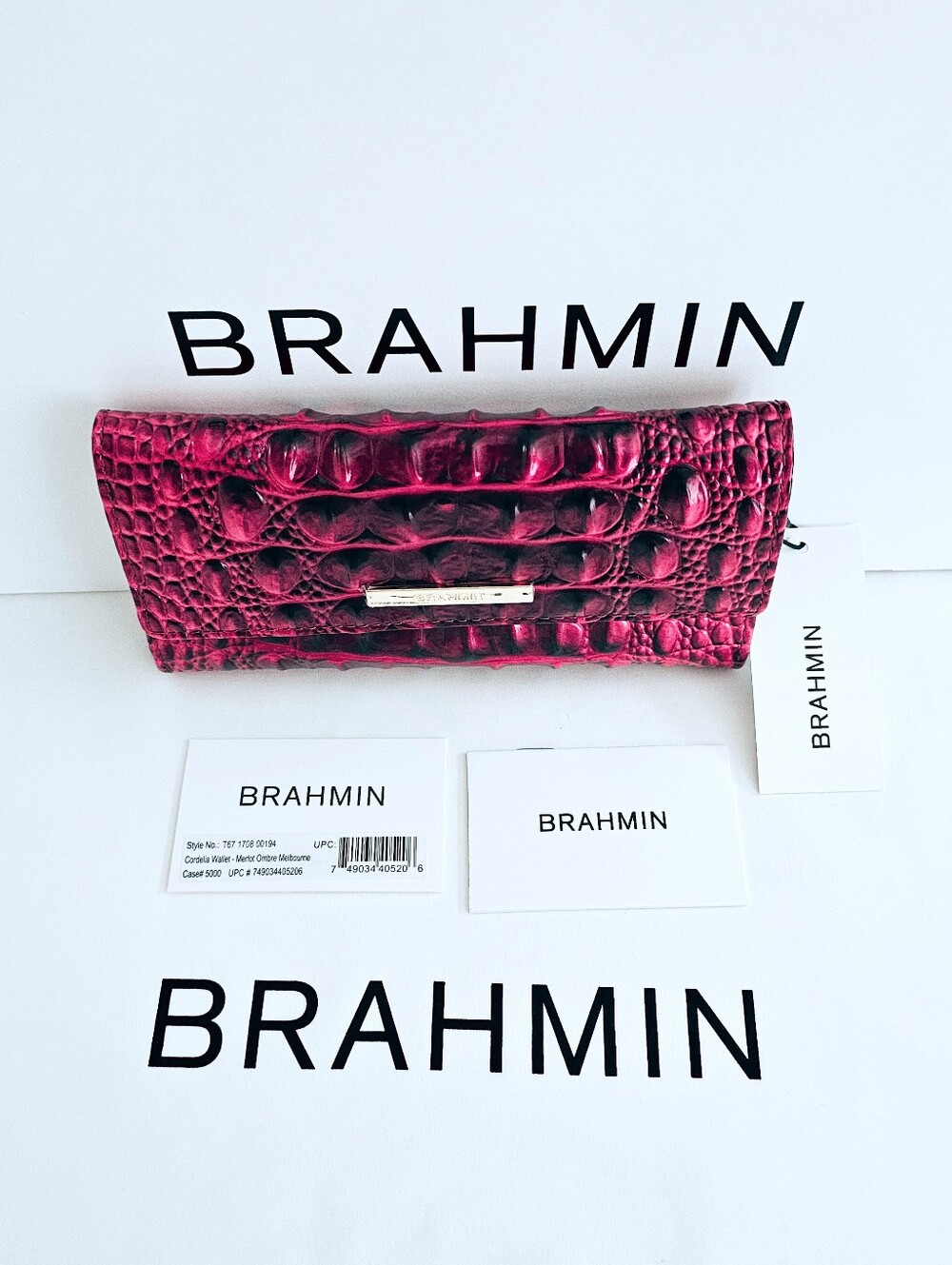 NWT Brahmin MERLOT OMBRE Cordelia Wallet